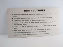 OXO Pinball Machine Original Game Instructions Card 1973 One Sided 420-3A - £16.18 GBP