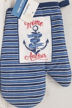 Cotton Kitchen Oven Mitt (7&quot;x11&quot;) Nautical,Home Is Where You Drop Your Anchor,Tl - £6.32 GBP