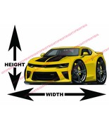5th Generation Yellow Camaro SS Muscle Car Art Wall Decal - $30.18 CAD+