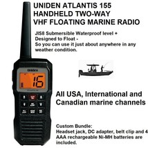 UNIDEN ATLANTIS 155 HANDHELD TWO-WAY VHF FLOATING MARINE RADIO JIS8 Subm... - $81.99