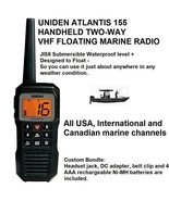 UNIDEN ATLANTIS 155 HANDHELD TWO-WAY VHF FLOATING MARINE RADIO JIS8 Subm... - $1,561.04 MXN