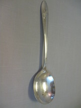 Round Bowl Gumbo Soup Spoon Silver Plate Tudor Plate Oneida Queen Bess 1946 - $7.95