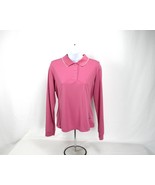 adidas ClimaCool Women&#39;s Sz M Golf Shirt Pink Long Sleeve Polo Casual Ac... - £19.72 GBP