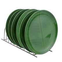 Green Leaf Unbreakable Melamine Round Full Dinner Plates 6 Pcs Dinner Plates  . - £23.72 GBP