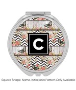 Wood Flowers Butterfly : Gift Compact Mirror Chevron Zebra Pattern Rose ... - $18.23 CAD+
