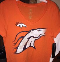 NFL 2026 Licensed Orange Denver Broncos Shirt Raglan Blouse JUNIORS XL 1... - $26.99