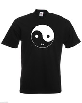 Mens T-Shirt Yin and Yang Symbol Happy Face, Smile Ethical Funny tShirt - £19.54 GBP