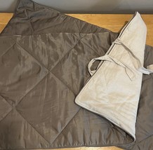 Pottery Barn 2 King Linen Silk Cotton Diamond Quilted Tie Pillow Sham Br... - $49.49