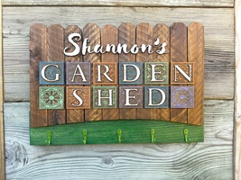 Garden Themed - Reclaimed Barn Wood Wall Art with Hooks - $254.00