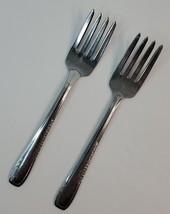 NSCO Salad Fork 5.88&quot; Dinner Flatware 2 Count Stainless USA Floral handle - $186.90 MXN