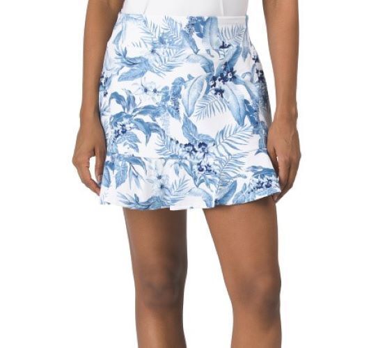 NWT TOMMY BAHAMA TABU JUNGLE WHITE BLUE Golf Tennis Ruffle Hem Skort S M L XL