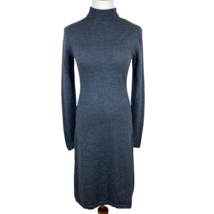 Garnet Hill Dress Womens XS Gray 100% Merino Wool Turtleneck Long Sleeve Office - £31.95 GBP