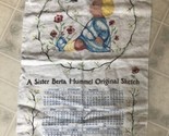 Vintage Sister Berta Hummel Linen Kitchen Towel Calendar 1975 The Bumble... - £14.29 GBP