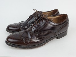 Men&#39;s Florsheim Wingtip Oxford Dress Shoes Brown size 9.5 D Medium - £15.81 GBP