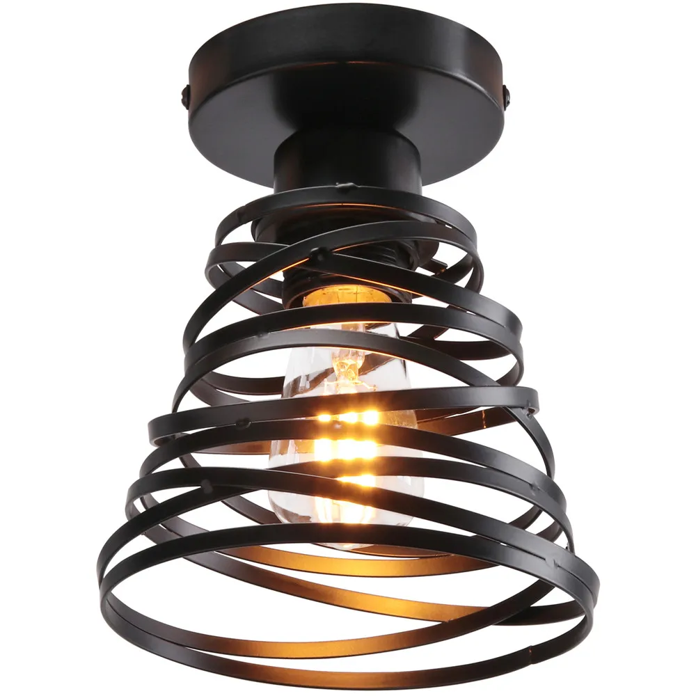  Ribbon Spiral Swirl Ceiling Light  Wrought  E27 Ceiling Lamp for Kitchen Living - £165.01 GBP