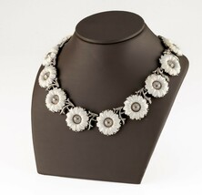 Trifari Lucite Tournesol Ton Argenté Vintage Costume Bijoux Collier - $157.41