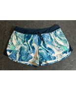 Patagonia Nine Trails Running Shorts Women&#39;s M Blue Marble Print Lined A... - £23.68 GBP