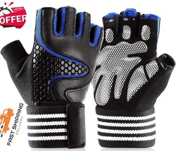 Weight Lifting Gym Glove Fitness Training Workout Leather Wrist Wraps St... - $293.22 MXN