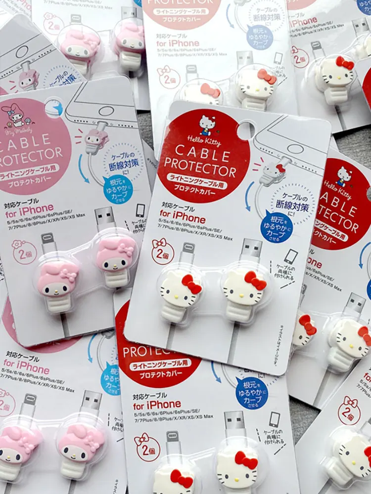 Kawaii Hello Kitty Bite Usb Cable Protector Sanrio My Melody Cinnamoroll Cartoon - £9.42 GBP+
