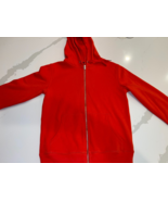 DESINGER J CREW FLEECE LINED RED FULL ZIP POLYESTER/COTTON HOODIE MENS X... - $24.85