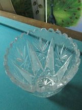 American Brilliant ERA Bowl Crystal Hand Cut 3 1/2 x 8 - £34.84 GBP