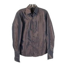 Mens Size Small Dark Brown Marc by Marc Jacobs Light Iridescent Dress Shirt - $27.43