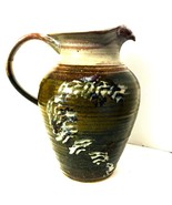 Studio Pottery Pitcher Vase Brown, White, Blue  7&quot;H, 5&quot;W Hand Thrown Sig... - $20.52 CAD