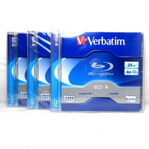 lot of 3 Verbatim 25 GB 6x Blu-ray Recordable Disc BD-R Hard Coat #96910 - £7.86 GBP