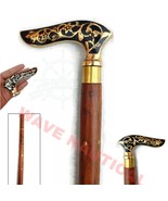Antique Style Brass Victorian Head Handle Designer Wooden Stick Walking ... - £20.43 GBP