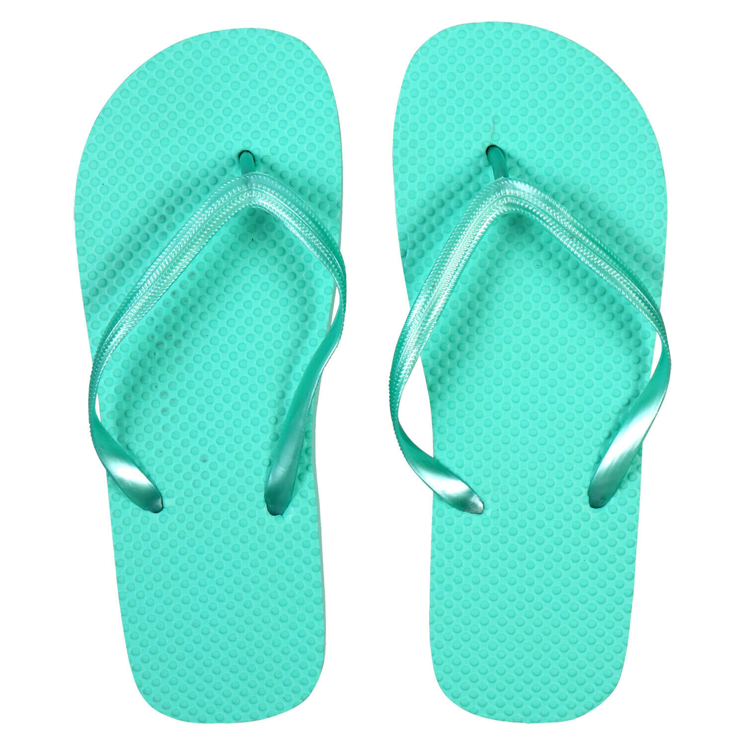 Primary image for Juncture Ladies' Solid Color Rubber Flip Flops - teal - size med - 7/8 - new