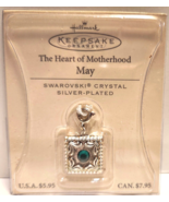 Hallmark Keepsake Silver Plated MAY Charm Swarovski Crystal Mother or Bi... - $5.99