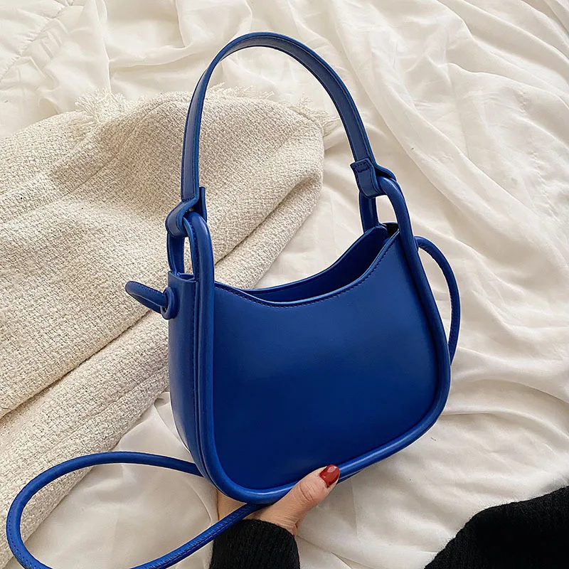 In blue solid color handbag new foreign style single shoulder bag spring women designer thumb200