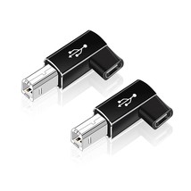 2 Pack Right Angle Usb B To Usb C Adapter, 90 Degree Type C Female To Midi Conve - £11.98 GBP