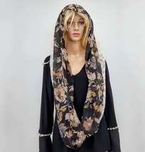 Womens Stylish Lace Floral Print Infinity Hobo Scarf - £10.27 GBP