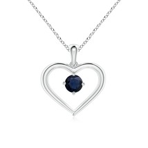 ANGARA Natural Solitaire Sapphire Open Heart Pendant Necklace in Silver (4mm) - $198.55+