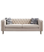 Cream Chesterfield Velvet Sofa: Modern Tufted Living Room Couch 84.25 - $1,398.70 CAD