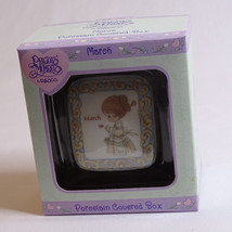 NEW Precious Moments March Month Porcelain Covered Box 2000 Enesco Trink... - $8.33