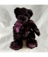 GUND Cabearnet Bear Purple Plush Stuffed Bear Curly Fur 10&quot; Bean Bag - £11.67 GBP