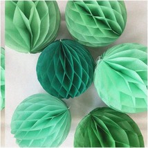 Party Blossom: Vibrant Green Paper Honeycomb Ball Flower Balls - 6pcs 10... - $571.87 MXN