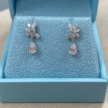 Braut 1.50Ct Träne Kunstdiamanten Grown Diamant Hochzeit Ohrringe 14K We... - $890.63