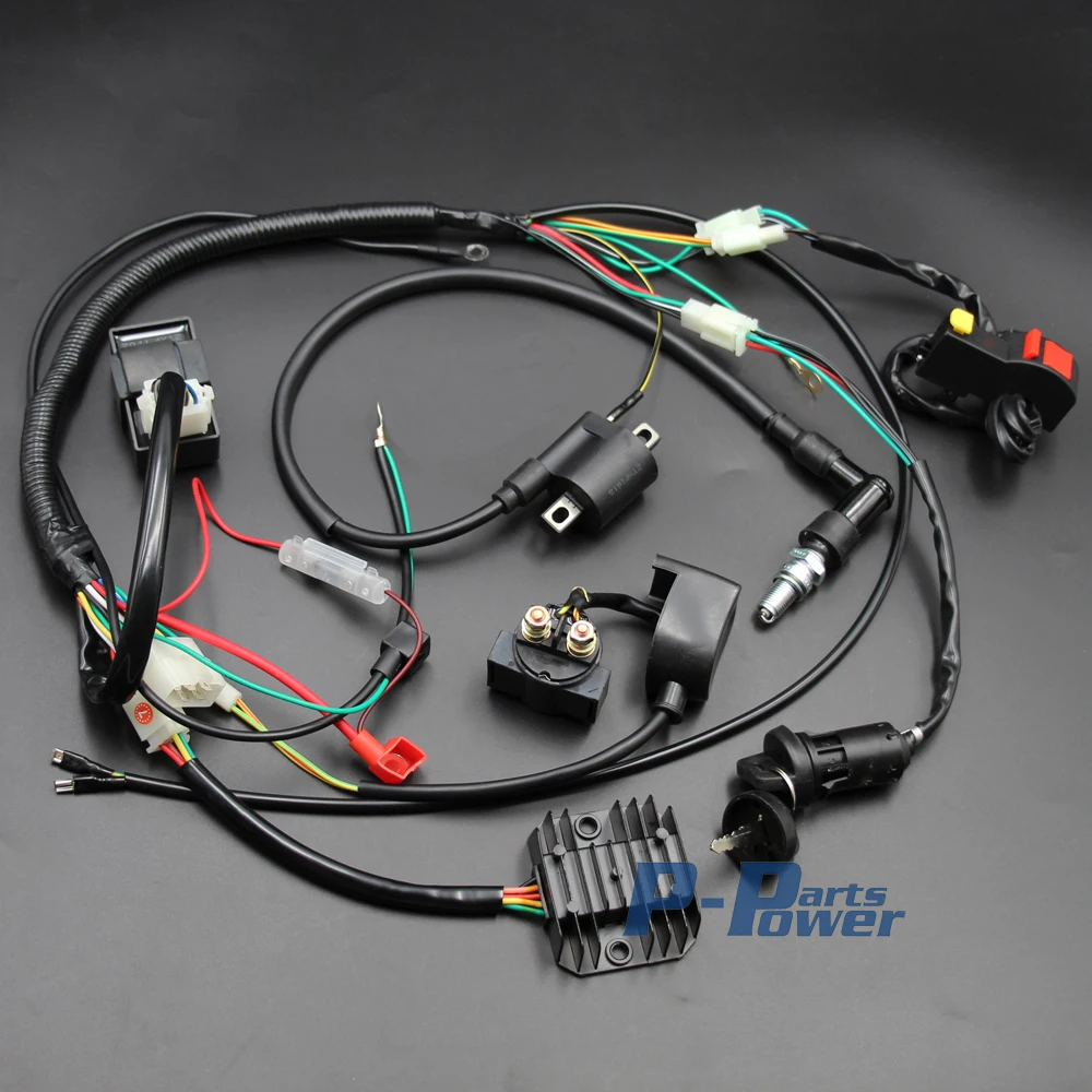 Complete Engine Electrics Wiring Harness Spark Plug AC CDI Ignition Coil For Chi - £141.80 GBP