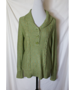 Dress Barn Green Red Fleck Knit Pullover V-Neck Sweater Women's Large - $13.08