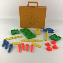 Fisher Price Tool Kit Hammer Portable Carry Case Handy Man Kit Toy Vinta... - $32.62