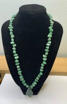 Green Stone Necklace, Green Stone Pendant. - $462.20 MXN