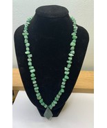 Green Stone Necklace, Green Stone Pendant. - $462.20 MXN