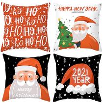 4pcs Christmas Pillow Cases Merry Christmas Throw Cushion Covers Holiday... - £17.44 GBP