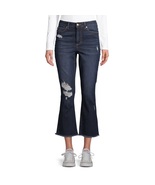 No Boundaries Juniors&#39; Distressed Crop Kick Flare Jeans (Dark Wash Blue, 9) - £19.24 GBP