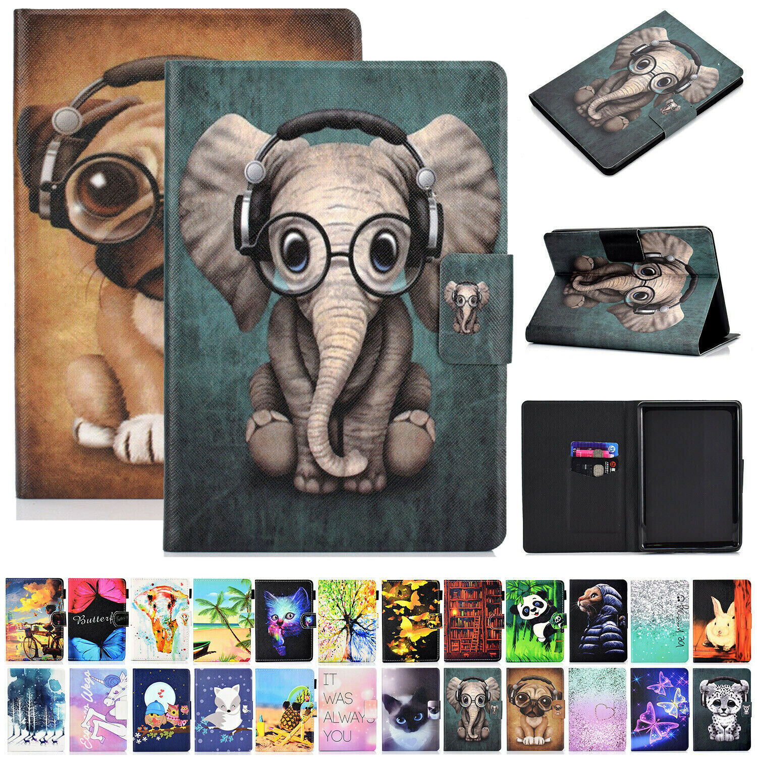For Samsung Galaxy Tab A 8.0 2019 SM-T290 T295 Pattern Leather Stand Case Cover