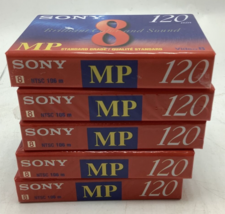 5 New  SONY standard grade MP Video 8 brilliant color sound 120 min Blank Tape - £27.58 GBP