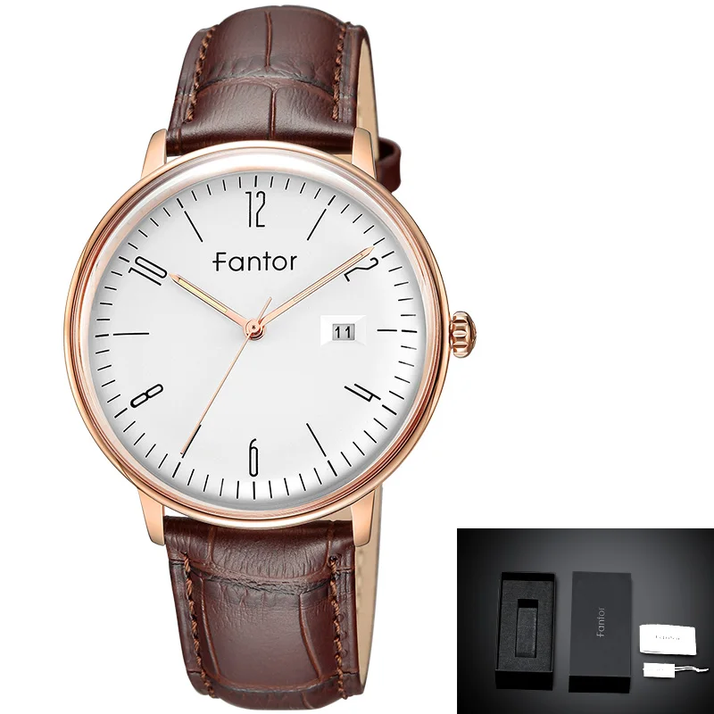 Fantor Brand Business Men Wristwatch Leather Date Luminous Hand Homme Qu... - £39.33 GBP